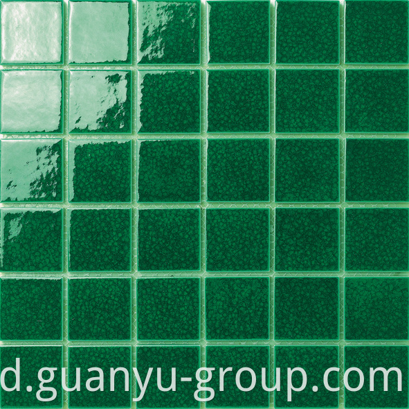 Pure Green Color Glazed Surface Pool Paving Mosaic Tile